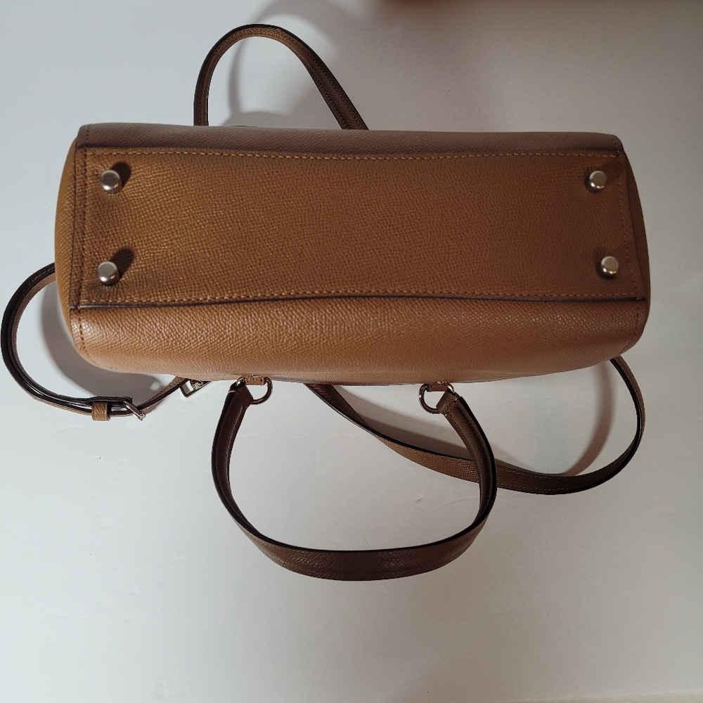 Coach Stanton 26 Brown Crossgrain Leather Double Zipper Pocket Satchel Bag - Picture 11 of 17